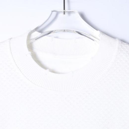 RY1057SDSA男装2026新款高贵轻奢简约纯色提花短袖T恤领口勾破设计百搭 商品图5