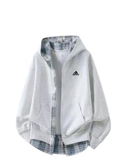 F031437大方随性撞色拼接宽松版型连帽套头开衫卫衣外套 商品图0