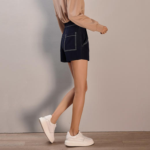 剩S 芳外春季新款时尚气质通勤仿牛仔短裤百搭显腿长休闲裤女0274 商品图4