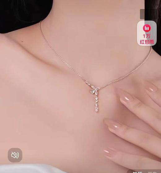 F031420优雅时尚玫瑰金结合水晶925银流苏花朵项链 商品图7