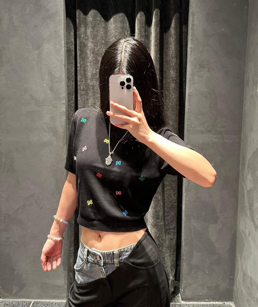 纯原程潇同款Ann Andelman五彩刺绣短袖针织衫031412 商品图10