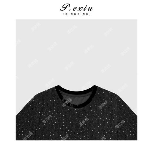 03-3潘依绣丁丁宠粉设计感亮丝烫钻圆领短袖T恤 Q56037 商品图2