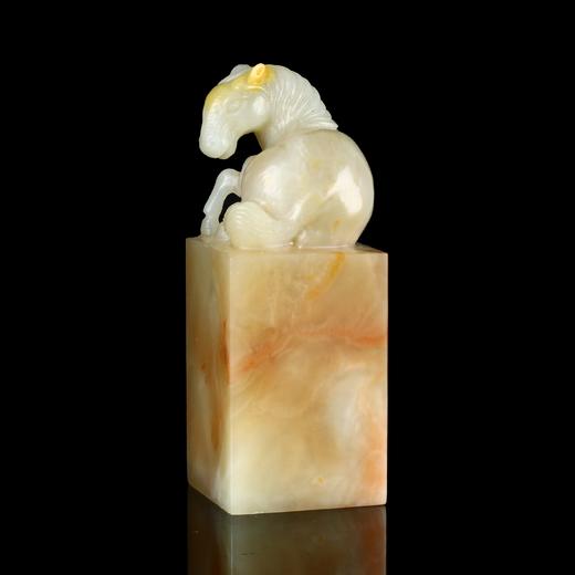 孤品17941精品老挝石马钮方章马到成功喜庆姓名章3.0*3.0*8.0cm 商品图1