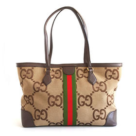 【95新】GUCCI古驰Ophidia系列631685经典大花双G帆布款单肩手提购物袋托特包女士010326TJ10
