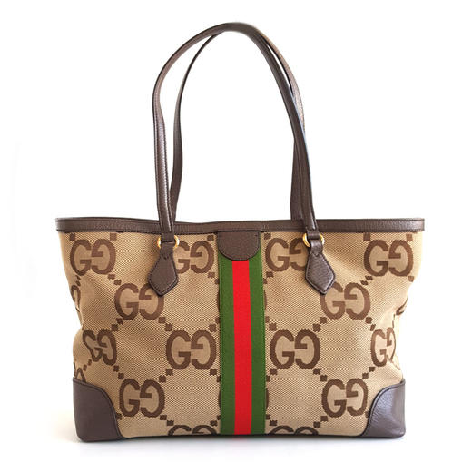 【95新】GUCCI古驰Ophidia系列631685经典大花双G帆布款单肩手提购物袋托特包女士010326TJ10 商品图0