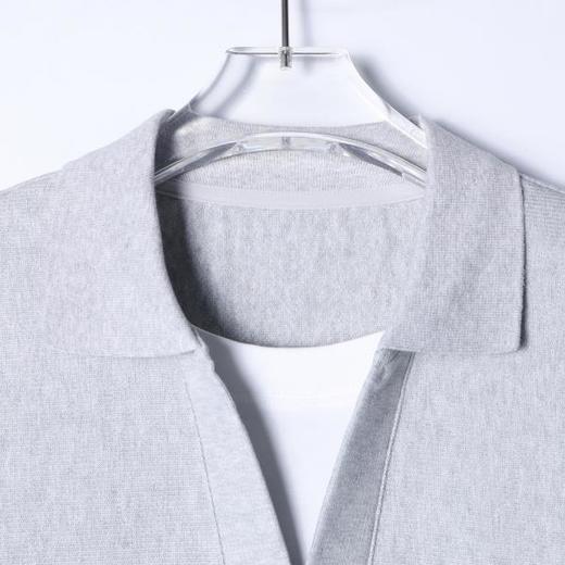 26T558SDSA男装2026新款高贵轻奢简约肌理感撞色假两件翻领短袖T恤百搭 商品图2