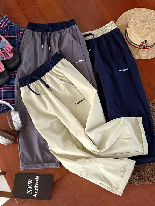 F031460速干面料透气松紧腰抽绳设计儿童撞色潮流弯刀裤 商品图3