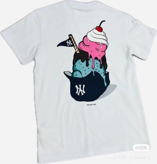 F031474松弛氛围感新春圆领后背冰淇淋图案印花短袖T恤 商品图8