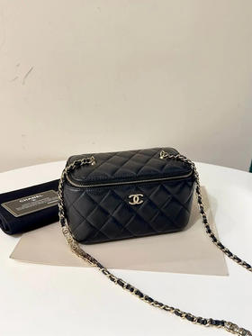 Chanel 22p 黑金 荔枝纹牛皮 长盒子 化妆包