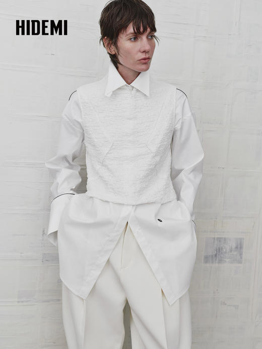 HIDEMI 极简小众设计感修身百搭立领无袖背心打底内搭上衣 商品图2