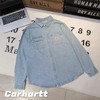 F031485春季新款休闲水洗做旧翻领牛仔衬衫外套男女同款 商品缩略图5