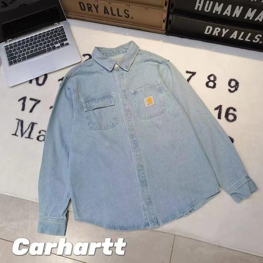 F031485春季新款休闲水洗做旧翻领牛仔衬衫外套男女同款 商品图5