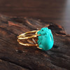【天然正品】AU750黄金竹节造型镶钻镶天然高瓷高蓝瑞兽（招财）绿松石戒指18号060326NJS17 商品缩略图5