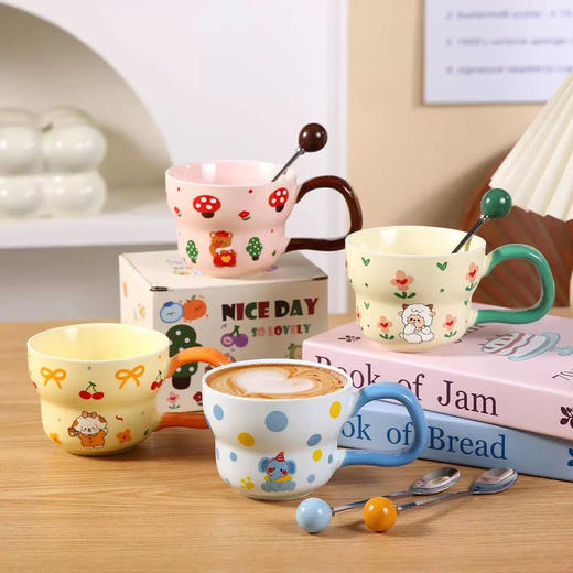 HY-1359可爱卡通陶瓷杯（颜色随机） 商品图0