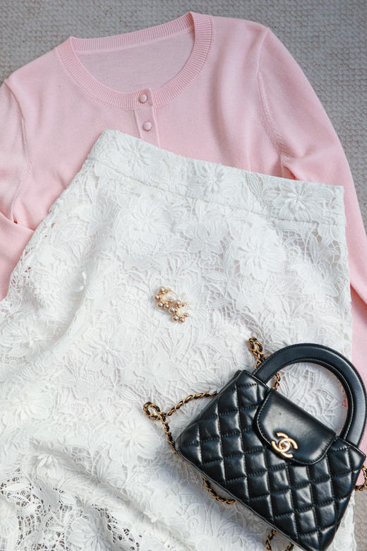 怀瑾佳人|温柔优雅钩花半裙（法国进口蕾丝） 商品图1