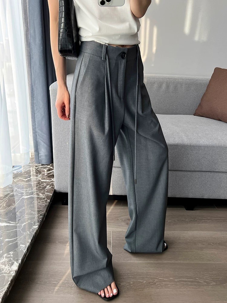 马*拉同款醋酸天丝西裤