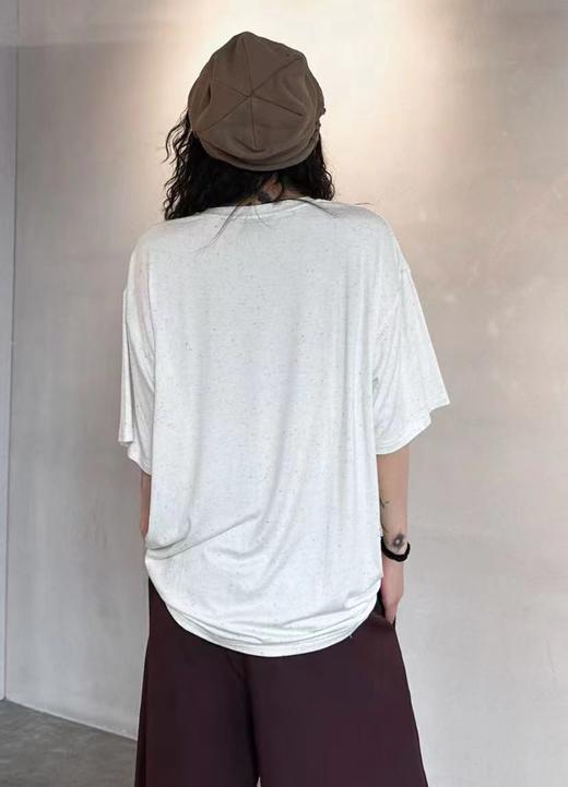 F031405夏季新品圆领彩砂小标字母印花男女宽松短袖T恤 商品图10