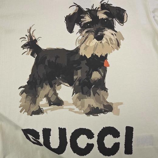 F031413雪纳瑞狗图案logo字母纯棉印花休闲情侣短袖T恤 商品图3