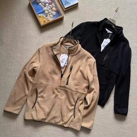 F031467男士上衣户外保暖半拉链抓绒衣立领休闲百搭时尚打底衫