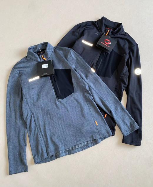 F031464男士户外轻量化高弹力半拉链套头中层夹克外套 商品图2