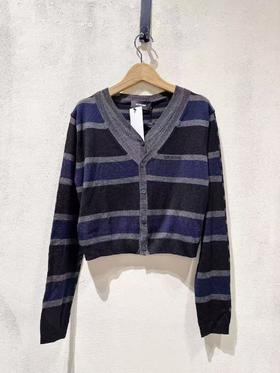 女款条纹针织开衫la