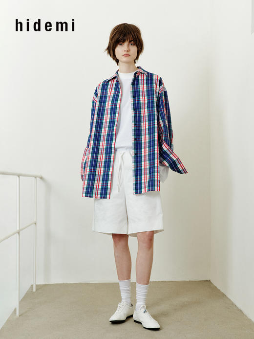 hidemi副线小h 简约休闲全棉抽绳短裤休闲裤 商品图6