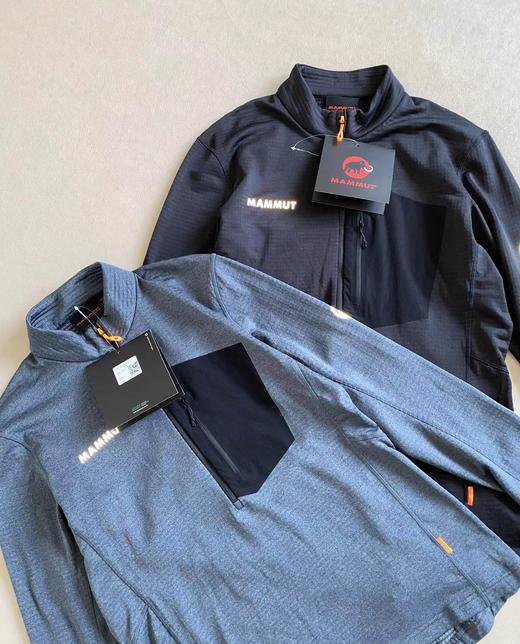 F031464男士户外轻量化高弹力半拉链套头中层夹克外套 商品图3