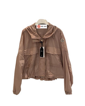 女款短款连帽宽松风衣外套fe018