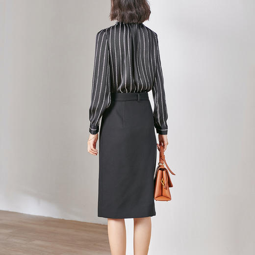 剩S 米思阳春装新款时尚套装复古印花衬衫高腰半身裙两件套女0236 商品图3