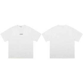 F031405夏季新品圆领彩砂小标字母印花男女宽松短袖T恤