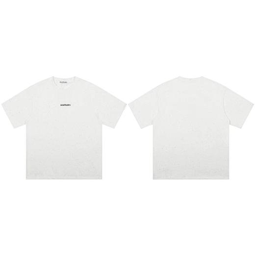 F031405夏季新品圆领彩砂小标字母印花男女宽松短袖T恤 商品图0