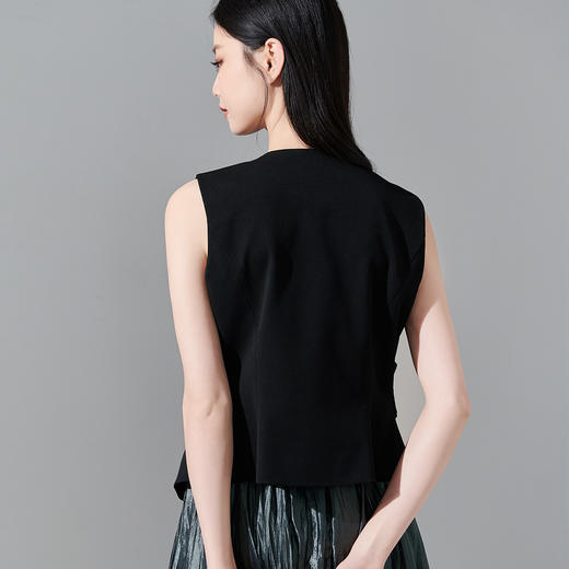 剩S 芳外春季新款百搭单排扣无袖内搭马夹简约v领修身外套女0054 商品图3