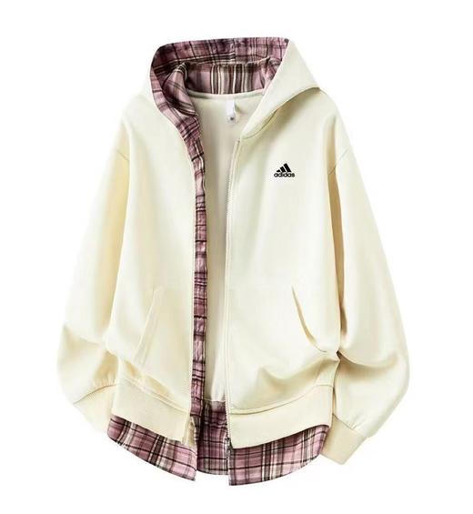 F031437大方随性撞色拼接宽松版型连帽套头开衫卫衣外套 商品图1