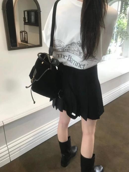 F031445复古简约前后字母小房子印花圆领短袖T恤 商品图11