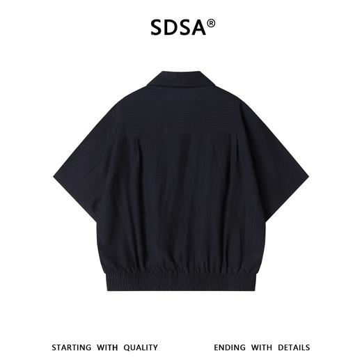 SDSA男装2026新款高贵轻奢韩系纯色提花短袖衬衫百搭时尚宽松衬衣 商品图4