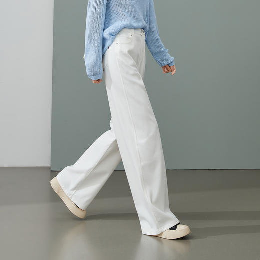 【春新品！软垂-天丝棉牛仔】逸阳慵懒风时尚双裤耳斜纹牛仔阔腿长裤0875V 商品图4