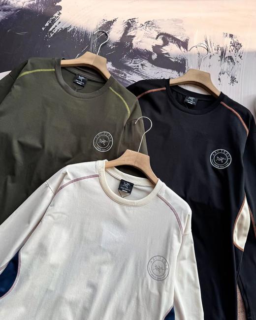 F031456户外拼色功能长袖打底运动登山技术攀登圆领卫衣 商品图2