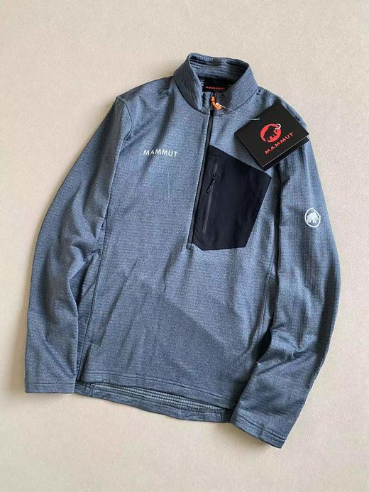 F031464男士户外轻量化高弹力半拉链套头中层夹克外套 商品图9