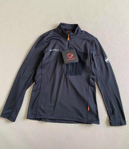 F031464男士户外轻量化高弹力半拉链套头中层夹克外套 商品图5