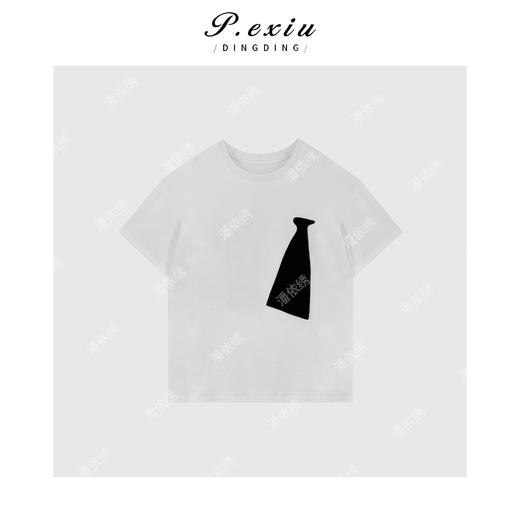 03-3潘依绣丁丁宠粉极简主义小众设计感休闲百搭短袖T恤 W-62005 商品图1