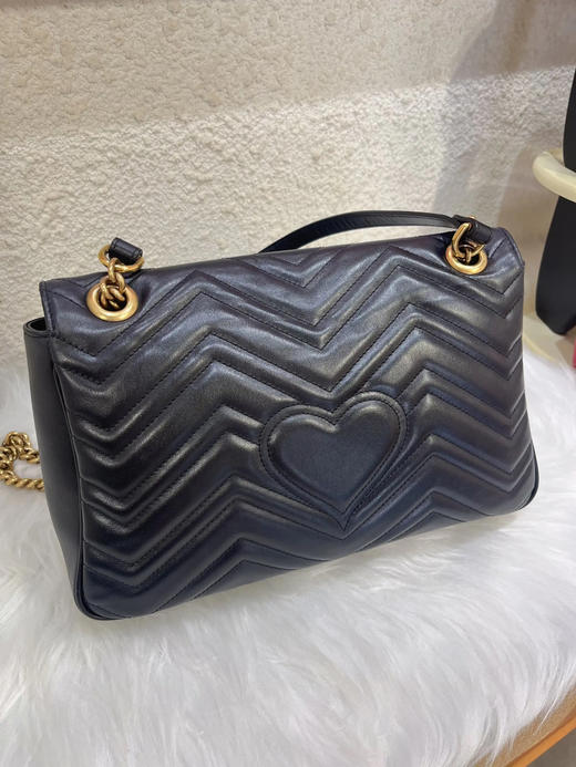 Gucci 双g 马蒙 黑金 牛皮 大号 链条包 商品图1