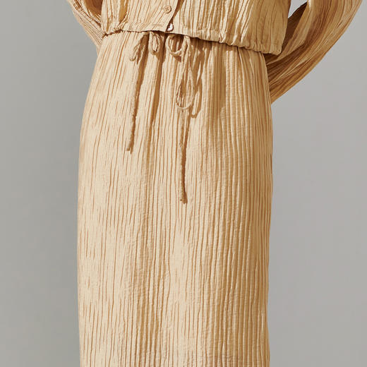 剩S 芳外春季新款肌理感褶皱质感半身裙百搭弹力直筒显瘦裙子0075 商品图4