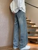 F031429新款十字架直筒水洗牛仔裤破卡面料宽松休闲长裤 商品缩略图7