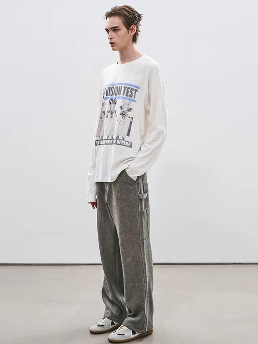 Epide Prefa*b小猪视力表/花枝鼠邮票 搞怪印花宽松长袖T恤 商品图5