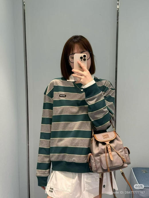 314-9 渠道货 极限特惠miu双层条纹针织运动长袖衫 商品图12