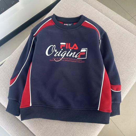 F031418春季新款复古校园风单品系列假两件长T拼色儿童卫衣 商品图2