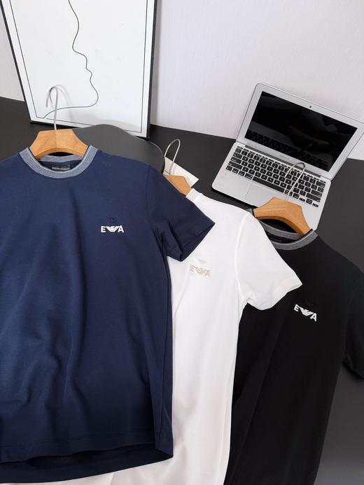 点此购买 阿玛尼EA男士纯色珠地棉短袖T恤 bk 342301 商品图6