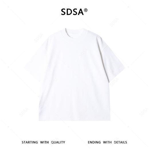 RY1057SDSA男装2026新款高贵轻奢简约纯色提花短袖T恤领口勾破设计百搭 商品图1