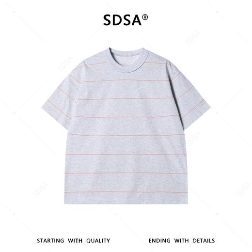 26T620SDSA男装2026新款高贵轻奢日系百搭条纹圆领短袖T恤时尚宽松上衣 商品图1