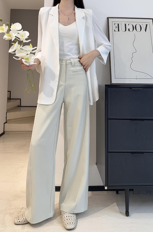 哥弟抗皱高端西装垂坠直流直筒西裤 商品图4